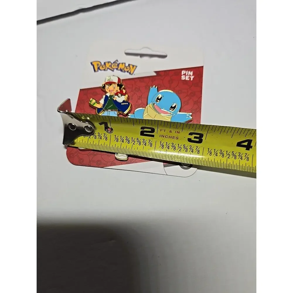 NEW ON CARD Pokemon Ash And Squirtle 2 Piece Metal Enamel Pin Set!